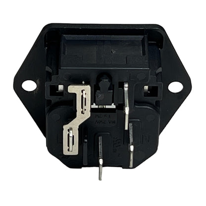 Schurter 6200.2300 Male AC Power IEC Inlet with Fuseholder Flange/Panel Mount 10A/250VAC for Use with 5X20mm Fuse CSA