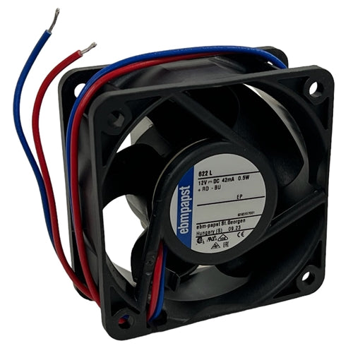 ebm-papst 622L 12VDC Ball Bearing Fan 60mm x 60mm x 25mm 12.4CFM 22dB 0.53W 0.04A 3200RPM 2 Wire