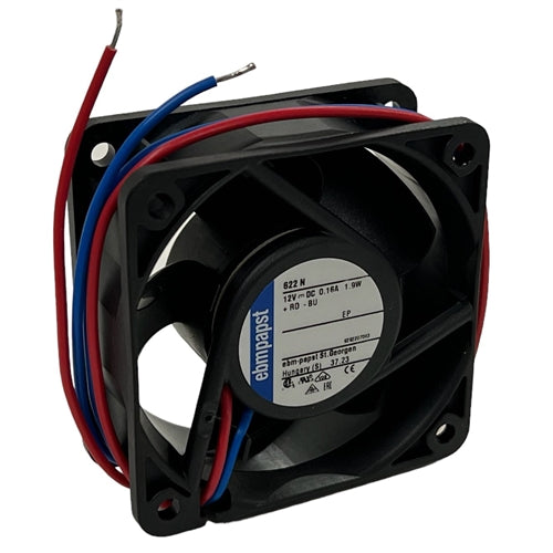 ebm-papst 622N 12VDC Ball Bearing Fan 60mm x 60mm x 25mm 23.5CFM 36dB 1.9W 0.16A 6100RPM 2 Wire