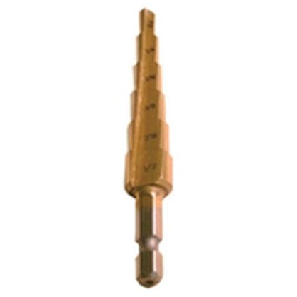 Philmore 63-1601 Step Drill Bit, 6 Steps From 3/16" to 1/2"