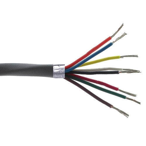 Provo 6707 Multi-Conductor Cable 22AWG 7 Conductor Stranded TC, Shielded, Gray PVC, CMG/FT4 CSA/UL (300M = Full Roll)