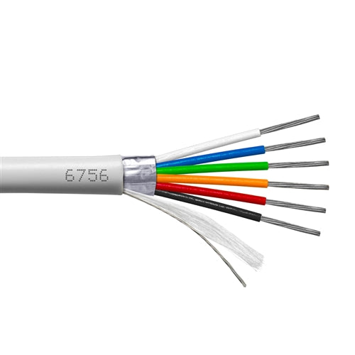 Provo 6756 Multi-Conductor Cable 20AWG 6 Conductor Stranded TC, Shielded, Gray PVC, CMG/FT4 CSA/UL (300M = Full Roll)
