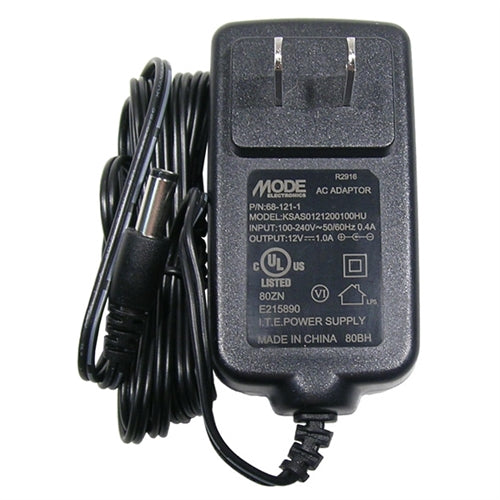 Mode 68-121-1 Power Supply 12VDC 1AMP (CTR-) Wall Mount Adapter, 2.1mm Plug