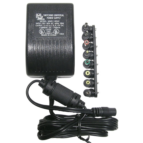 Mode 68-519-1 AC/DC Multivoltage Power Supply (3VDC, 4.5VDC, 6VDC, 7.5VDC, 9VDC, 12VDC) Max 1.7AMP, Mfr# MWS1189UC