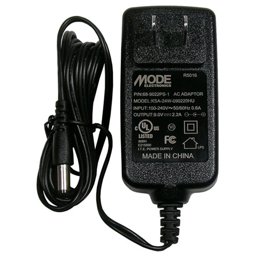 Mode 68-9022PS-1 Power Supply 9VDC 2.2AMP (Ctr+) Wall Mount Adapter, 2.1mm Plug, Regulated / Switching