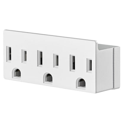Leviton 697-W Indoor Grounded Single-To-Triple Adapter, NEMA 5-15P 125VAC 15A, White