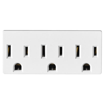 Leviton 697-W Indoor Grounded Single-To-Triple Adapter, NEMA 5-15P 125VAC 15A, White