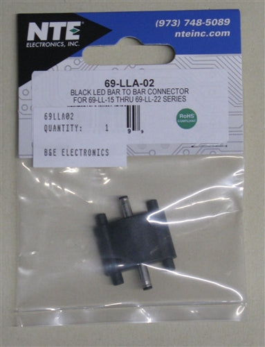 NTE LED Bar to Bar Connector Black 69LLA02