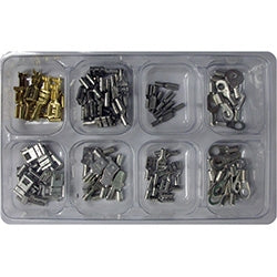 PICO 6NI-E Non-Insulated Terminal Assortment Kit, an Assortment of Butted Seam Rings, Flags, and Quick Connectors