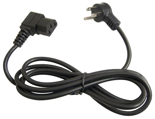 Philmore 70-252B AC Power Cord, Right Angle NEMA 5-15P to Right Angle IEC320C13, 13A@125VAC, 18AWG, 6' Length