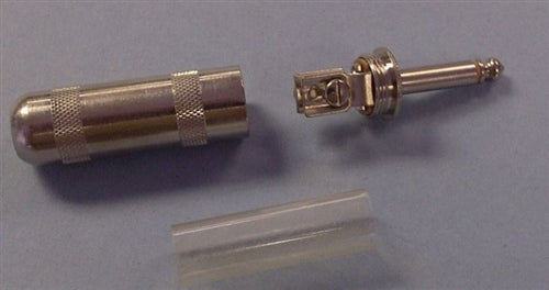 Switchcraft 70 2 Pole Mono 1/4" Cable Mount Phone Plug, Nickel Metal Handle with Screw Terminals