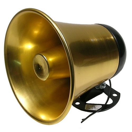 Mode 70-706-1 Outdoor Horn Speaker, 8 Ohm @ 10W, All Metal with Swivel Bracket, 5" Opening, 6" Wire Leads