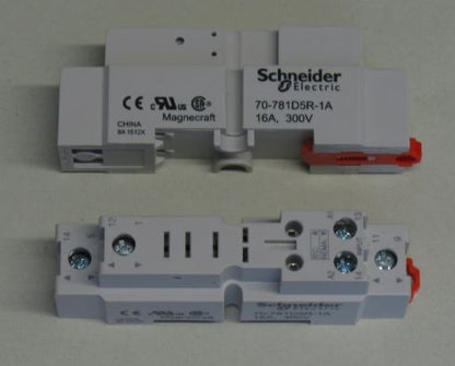 Schneider 70-781D5R-1A Relay Base / Socket SPDT 5 Pin, DIN Rail or Panel Mount, 16A@300V