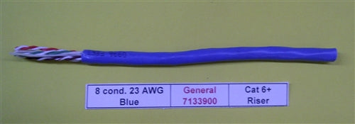 General Cable 7133900 23AWG 8 Conductor (4PR) Solid Unshielded Blue PVC CMR 6+ Enhanced (305M = Full Roll)