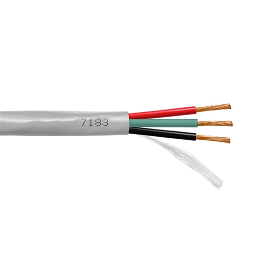 Provo 7183 Multi-Conductor Cable 18AWG 3 Conductor Stranded BC, Unshielded, Gray PVC, CMG/FT4 CSA/UL (300M = Full Roll)