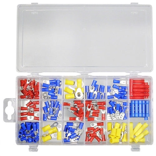 Mode 73-002-1 Wire Crimp Terminal Assortment Kit (180-Piece): Contains Ring, Spade, Butt and Quick Connect Terminals