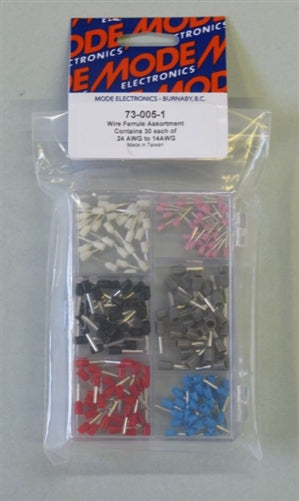 Mode 73-005-1 Wire Ferrule Assortment Kit (180-Piece): Contains 30 of Each Pink / White / Blue / Red / Gray / Black