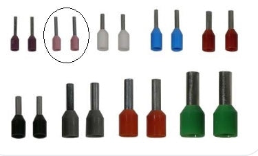 Mode 73-512-100 Wire Ferrule 24AWG / 1.1mm Pink, 100/Pack Self Adjusting Tool: 84-194-1 (Bulk PKG)