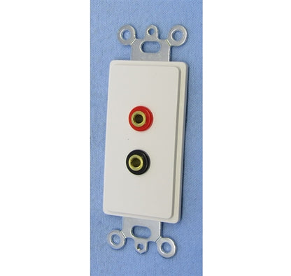 Philmore 75-1050 Banana Jack Decora Plate Insert, 2 Gold Banana Jacks (1 Red & 1 Black), White