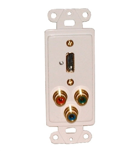 Philmore 75-1136 Decora Insert with HDMI and Component Video (3 RCA: Red, Blue & Green), White