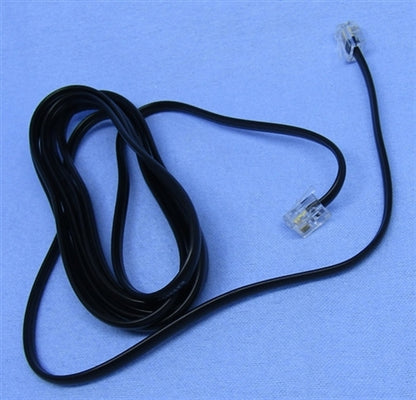 Philmore 75-230 Black 4 Conductor Modular Telephone Cable, Plug to Plug, 14' Length