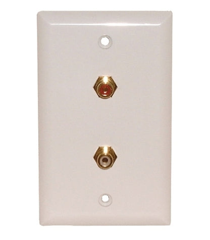 Philmore 75-636 Double RCA Jack Wall Plate, Feed-Thru Type
