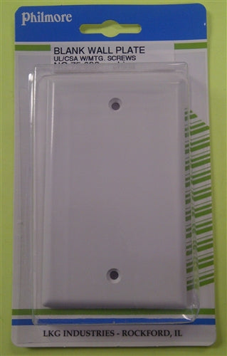 Philmore 75-692 Standard Single Gang Wall Plate, White