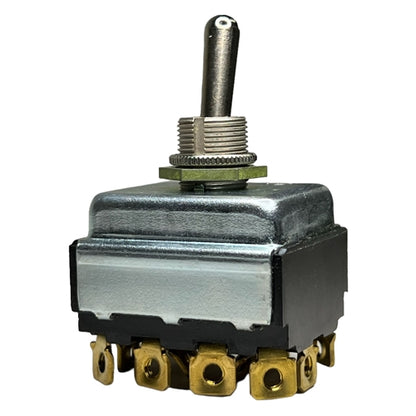 Eaton 7694K4 Toggle Switch 4PDT On-On, 15A@125VAC / 10A@250VAC (3/4HP), Screw Terminals (Screws Included)