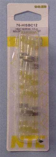 NTE 12-10AWG Insulated Solder Butt Connector(10pk) 76HISBC12HEAT Shrink 2:1