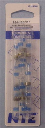 NTE 16-14AWG Insulated Solder Butt Connector(10pk) 76HISBC16HEAT Shrink 2:1