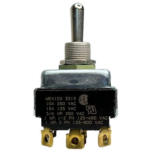 Eaton 7701K2 Toggle Switch 3PDT On-Off-On, 15A@125VAC (1HP) / 10A@250VAC (3/4HP), Screw Terminals (Screws Included)