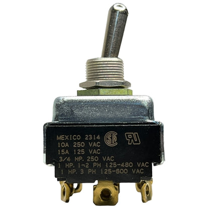 Eaton 7702K2 Toggle Switch 3PDT On-On, 15A@125VAC (1HP)/ 10A@250VAC (3/4HP), Screw Terminals (Screws Included)