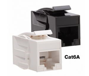 Platinum 770BK-1 Category 6A Panel Mount Feed-Thru Coupler, Keystone Style, Black Housing