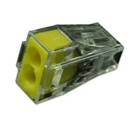 Wago 773-102 Standard Terminal Block Yellow, 2 Contacts, 18-12AWG, Wire Connector, 24A Current Rating, 100/Pack