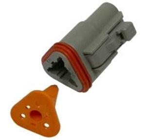 PICO 7993-34 Male 3 Way Deutsch Plug & Wedgelock, 10/Pack, Deutsch No: DT06-3S / W3S