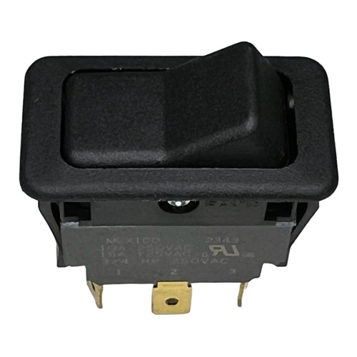 Eaton 8006K40N1V2 Rocker Switch DPDT On-Off-On, 15A@125VAC / 10A@250VAC (3/4HP), Black, QC Terminals