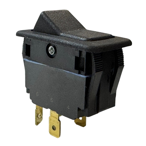 Eaton 8006K43N1V2 Rocker Switch DPST On-Off, 15A@125VAC / 10A@250VAC, Black, QC Terminals