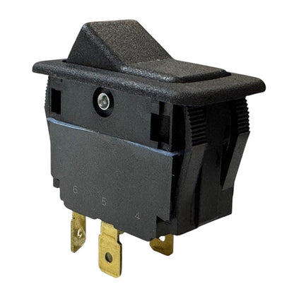 Eaton 8006K43N1V2 Rocker Switch DPST On-Off, 15A@125VAC / 10A@250VAC, Black, QC Terminals