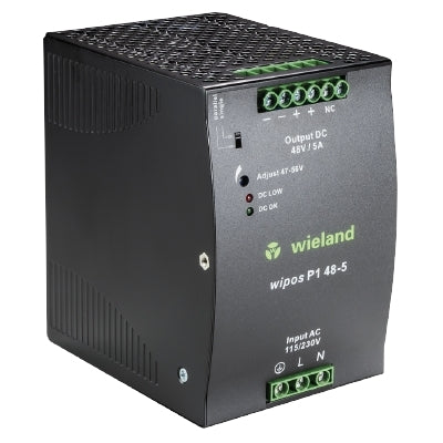 Wieland 81.000.6134.0 Wipos P1 48-5 48VDC 5AMP DIN Rail Mount Switching Power Supply