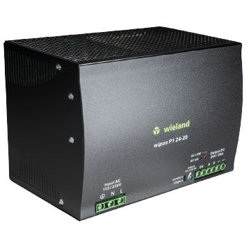 Wieland 81.000.6150.0 Wipos P1 24-20 24VDC 20AMP DIN Rail Mount Switching Power Supply