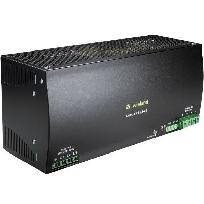 Wieland 81.000.6190.0 Wipos P3 24-40 24VDC 40AMP DIN Rail Mount Switching Power Supply, 3 Phase