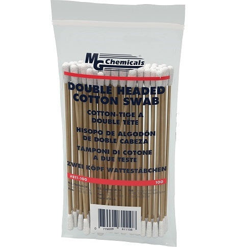 MG Chemicals 811-100 Double-Headed Cotton Swabs (100 Pk)