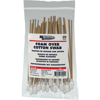 MG Chemicals 812-50 Single Headed Foam-Over-Cotton Swab (50 Pack)