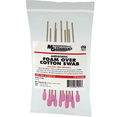 MG Chemicals 812AS-10 Antistatic Foam-Over-Cotton Swab (10 Pack)