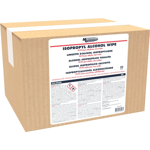 MG Chemicals 824-WX500 99.9% Isopropyl Alcohol Wipes (500 Single Wipes/Box)