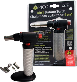PICO 8257-31 4-in-1 Refillable Butane Torch; Use As a Torch, Soldering Iron, Hot Air Blower or Heat Shrink Tube Tool