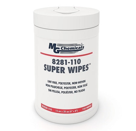 MG Chemicals 8281-110 Super Wipes, Dry Wipes for Electronics, Lint Free