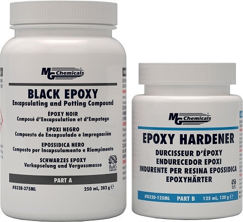MG Chemicals 832B-375ML Black Potting Compound / Epoxy, 2 Bottle Kit