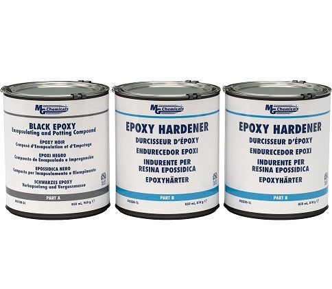 MG Chemicals 832B-3L Black Potting Compound / Epoxy, 3 Can Kit