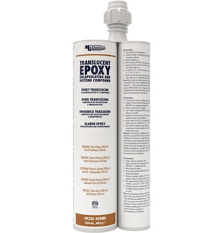 MG Chemicals 832C-450ML Dual Cartridge - Clear Encapsulating Epoxy & Potting Compound
